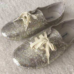 Gold Glitter Not Rated Loafers